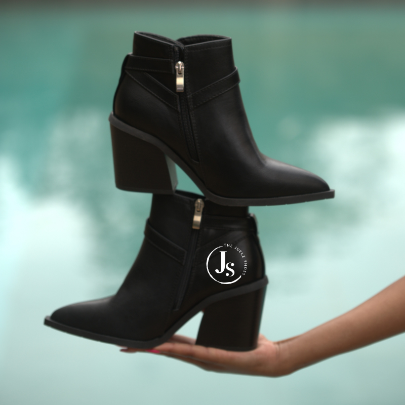 black buckle boots