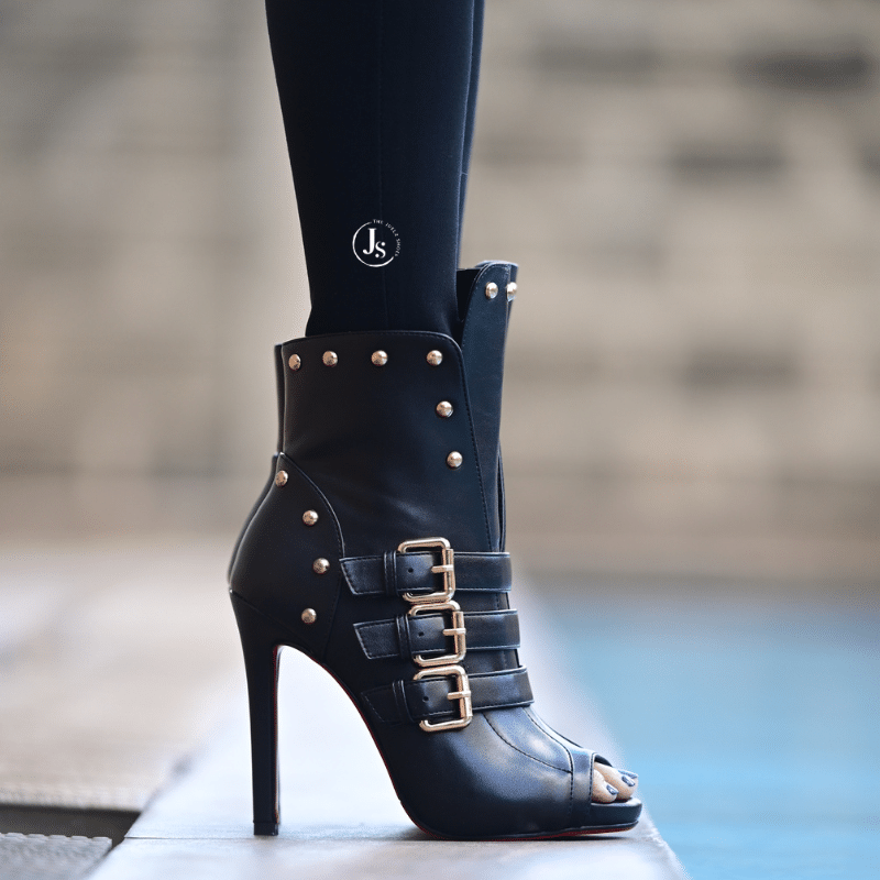 Black skyscraper boots
